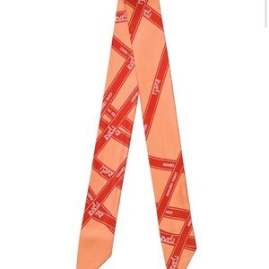 Hermes Orangé 100% Silk Twilly scarf